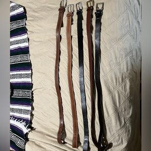 (5) 36” leather belts from various brands